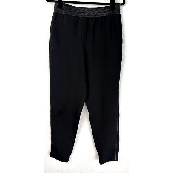 Womens Forever 21 Black Pants Sz M Gorpcore Joggers Elastic Waist Officewear - Picture 1 of 11